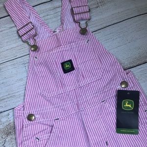 John Deere Pink and White striped overalls.
